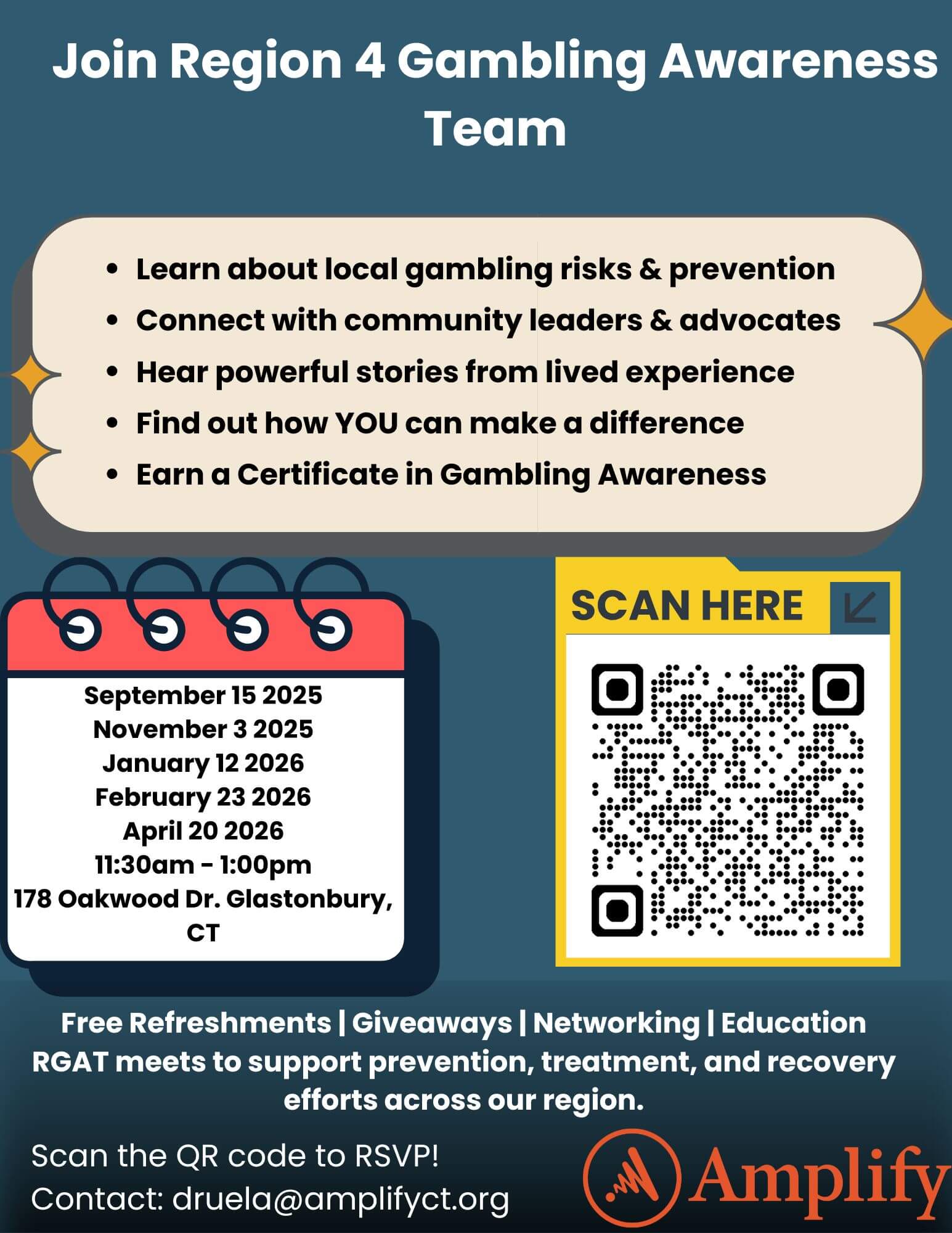 DATES 2025-2026 Region 4 Gambling Awareness Team